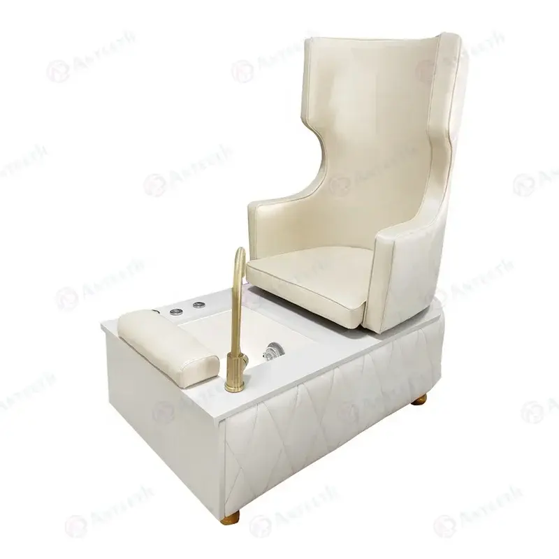 เก้าอี้ทำเล็บนวดเท้าแบบหรูหราสำหรับร้านสปาทำเล็บเท้าสีชมพู