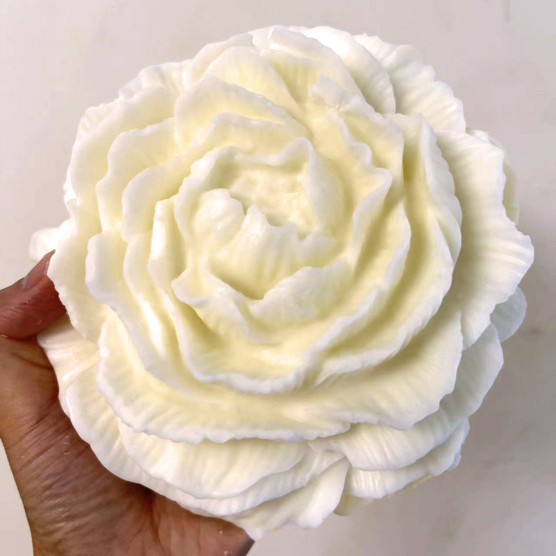 DIY-バラの形をした大きなシリコンモールド,8〜15cm,チョコレートケーキ,石鹸型,バレンタインデーのギフト用,ピンクの花