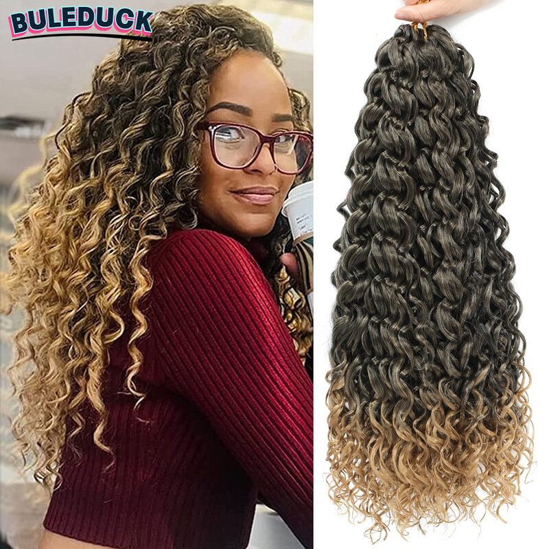 GoGo-Curly Crochet extensões de cabelo para mulheres, tranças de cabelo torção onda profunda, onda de água, tudo