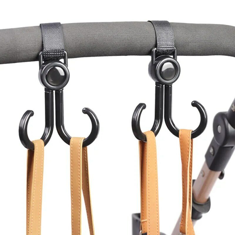 Portable Baby Stroller Double Hooks Shopping Cart Hanging Bag Hanging Buckles Organizer Car Back Seat Hook Universal Accessories