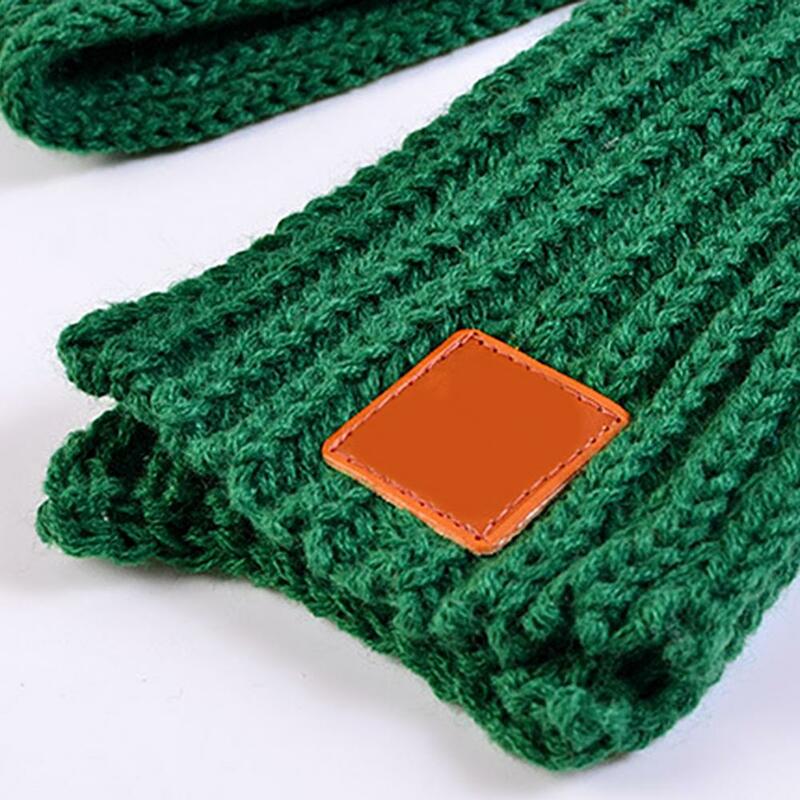 Autumn Winter Kids Knitted Scarves Solid Color Stretch Boys Girls Thermal Scarf Coldproof Women Scarf For Outdoor