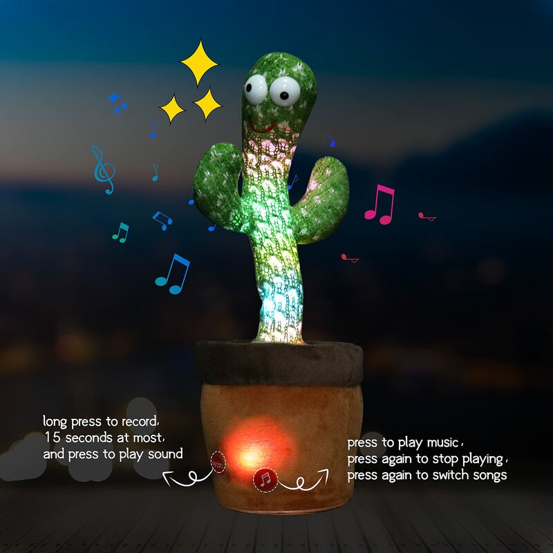 Singen und tanzen Kaktus Elektron Plüsch tier weiche Plüsch puppe Babys Kaktus, die wiederholen, was Sie sagen Stimme interaktiv geblasen