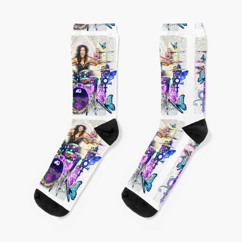Sheila E. drummer - Prince drum woman - digital art by IonaArtDigital Socks professional running Christmas Ladies Socks Men's