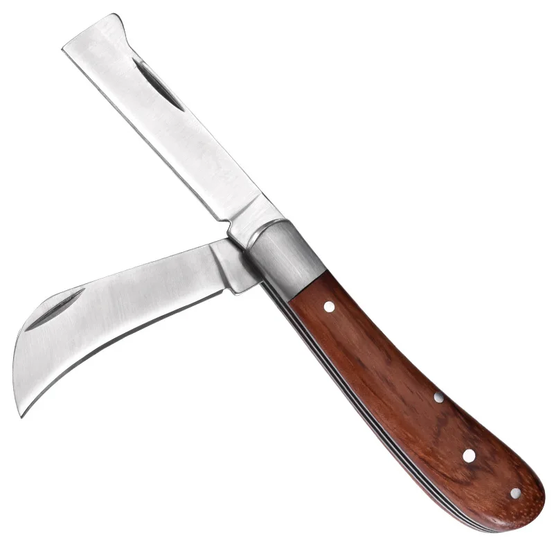Coltello da innesto pieghevole strumenti per innesto coltello da potatura per innesto coltello da innesto professionale per alberi da frutto da giardino coltello con manico in legno
