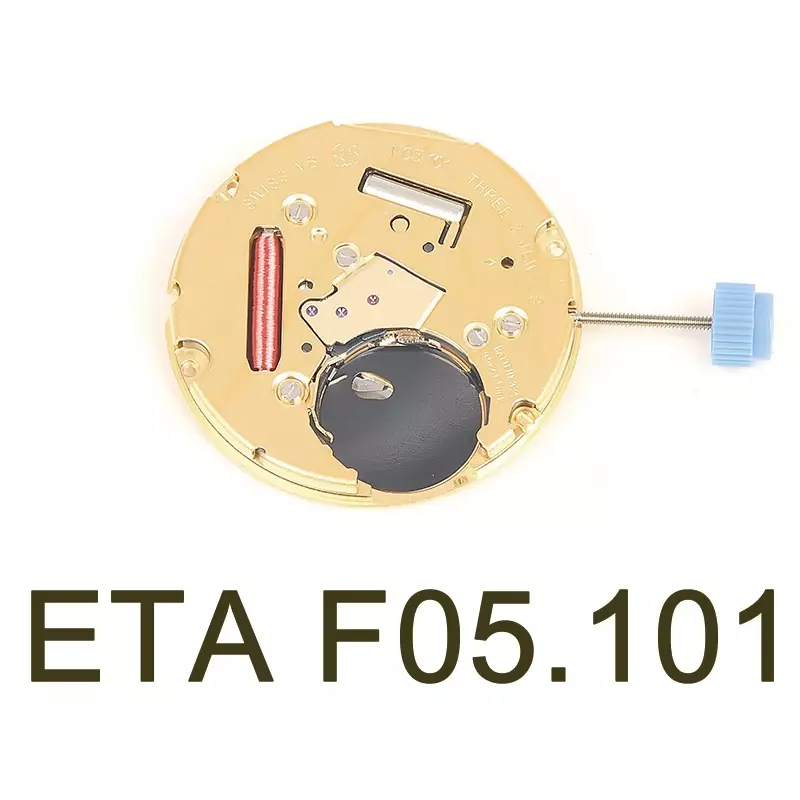 Quartz Watch Movement Parts, ETA F05101, duas mãos sem calendário, original, novo
