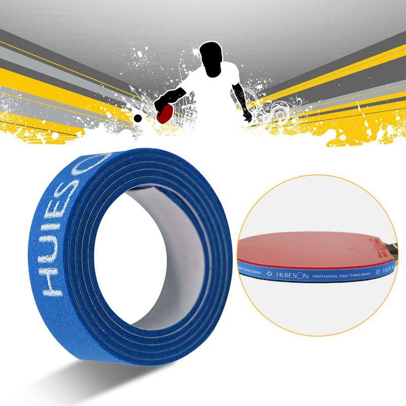 Tenis Meja pita pinggir spons raket Ping-Pong Bat sisi melindungi plester pengganti (merah/hitam/biru) 1-2mm ketebalan 9-10mm lebar