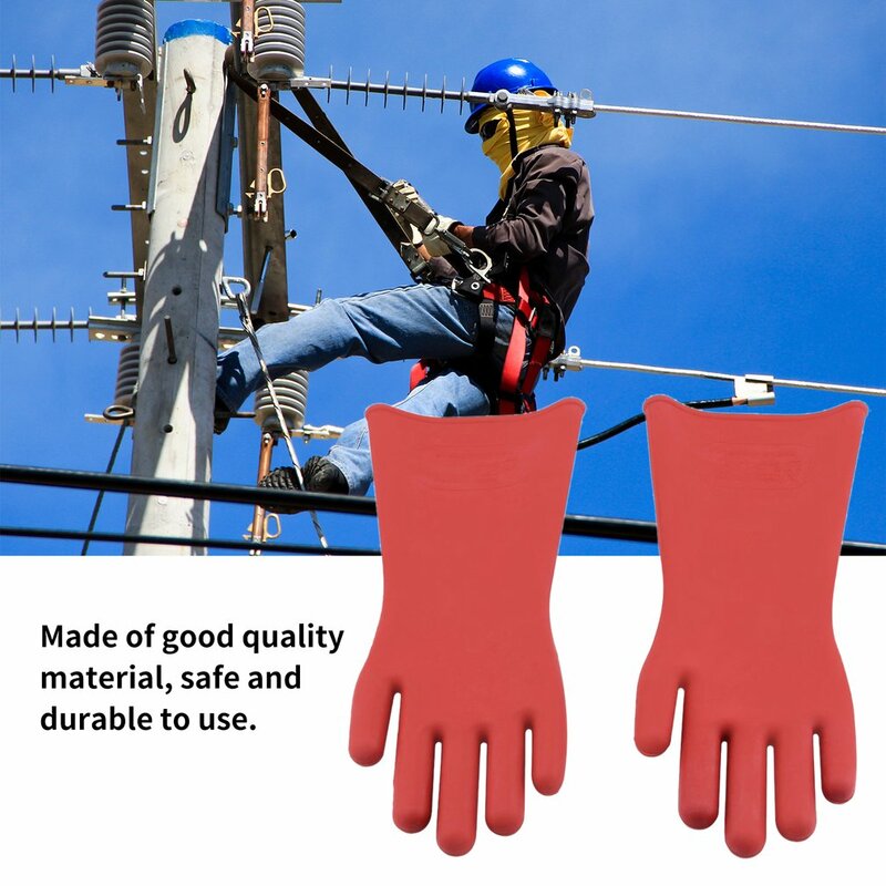 Guantes aislantes eléctricos de alto voltaje para electricista, guantes de goma profesionales de seguridad, accesorio de 40cm, 4500V, 1 par