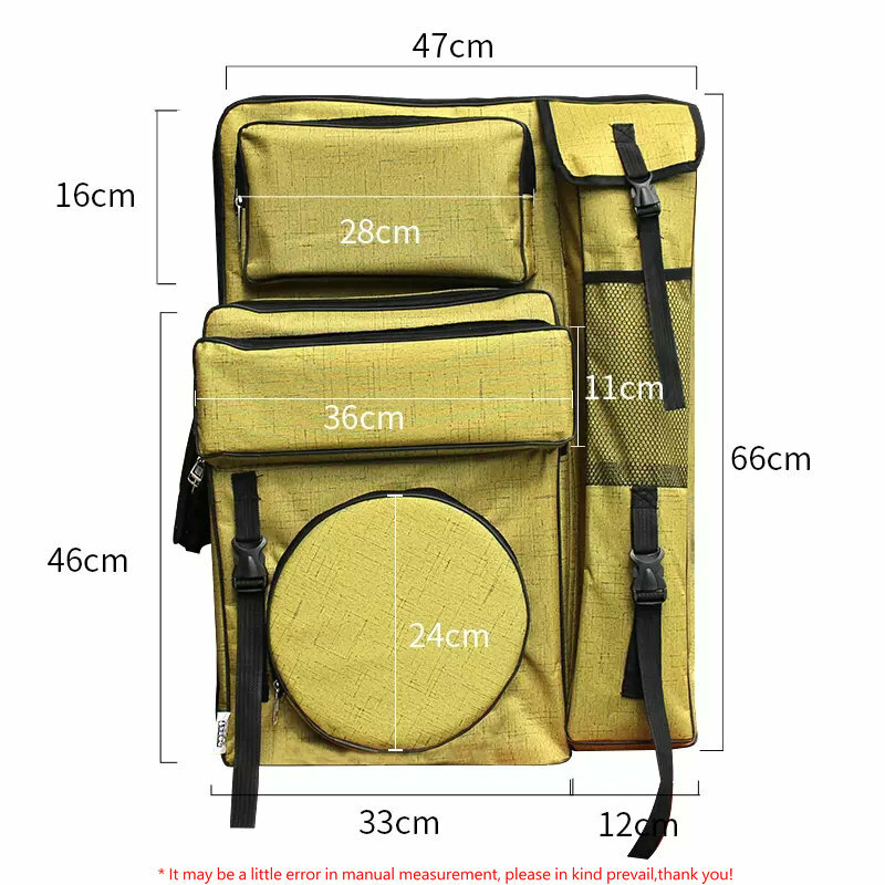 Niblesイエローアートバッグa2アートポートフォリオケース大容量防水アーティストバッグ用品a2ドローイングボードバックパック