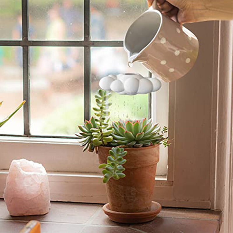 Plant Watering Rain Cloud Lovely Watering Tool With Support Rods Labor-saving Plant Watering Rain Cloud Resin Plant Indoor