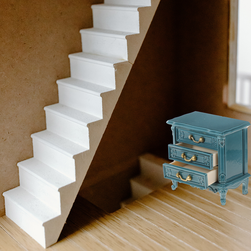 Zerodeko Mini Toys Bookcases Cabinet 1 12 Scale Wooden Miniature Furniture Model for Kids