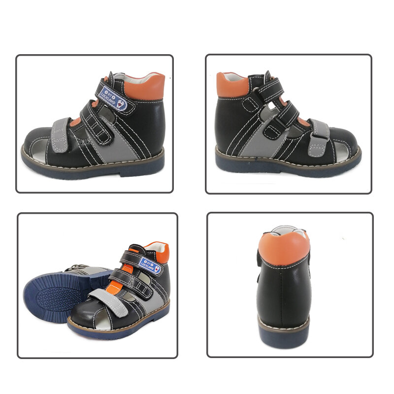 Ortuluckland-صنادل جلدية للأطفال مغلقة من الأمام ، أحذية لتقويم العظام ، موضة جديدة ، أحذية للأطفال الصغار والصبيان والبنات ، من 2 إلى 8 سنوات ، الصيف