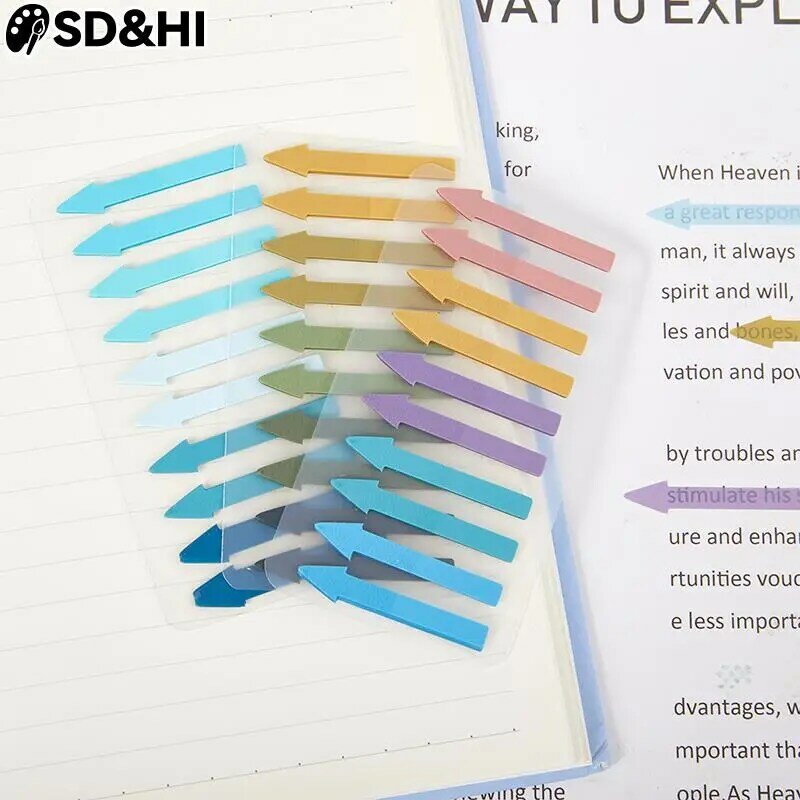 200Sheets PET Transparent Fluorescent Index Tabs Arrow Flags Sticky Note For Page Marker Planner Stickers Office School Supplies