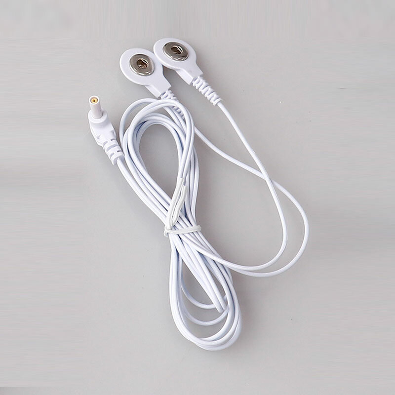 Cable de electrodo de enchufe de 2 vías para almohadillas de electrodos, masajeador EMS, estimulador muscular eléctrico, 2,35mm