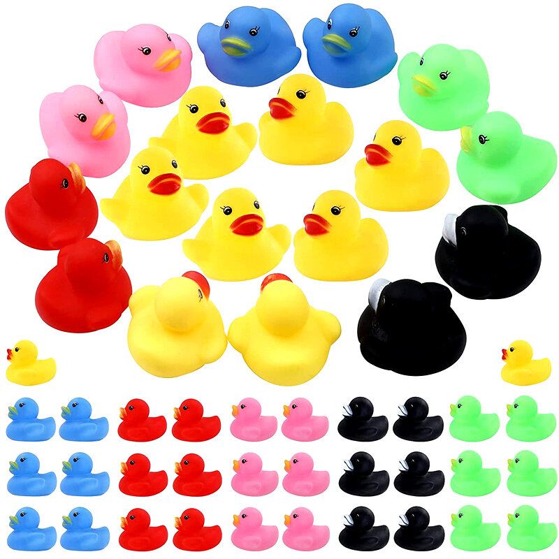 20/10pcs Baby Bath Toys Floating Squeaky Rubber Ducks Baby Shower Water Toys for Swimming Pool Party Toys Gifts Boys Girls
