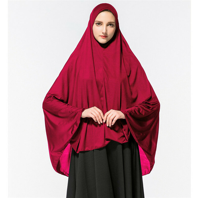 Bufanda larga Khimar musulmana para mujer, pañuelo Hijab por encima de la cabeza, velo de oración, prenda islámica árabe, cubierta completa, Burqa, ropa Niqab
