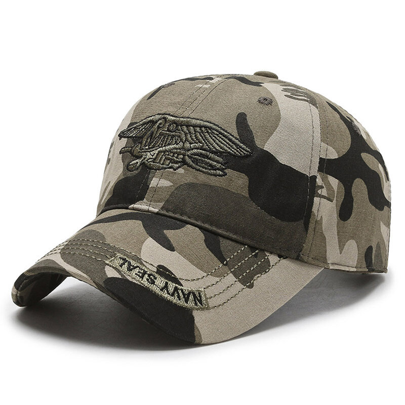 ฤดูร้อนกองทัพ Camouflage ชายเบสบอลหมวกหมวกปักยุทธวิธีกีฬากลางแจ้งหมวกหมวกลำลองหมวกล่าสัตว์หมวก Hip Hop