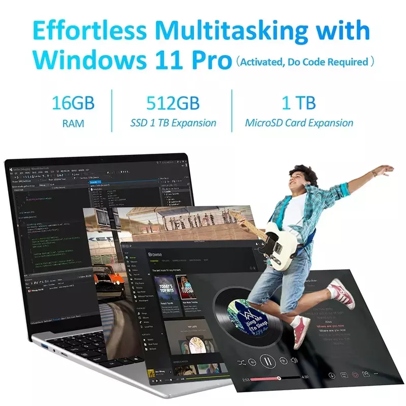 2024 дешевые ноутбуки Windows 11, Женский офисный ноутбук, студенческий нетбук 15,6 дюйма, Intel Alder N95 12-го поколения, 32 ГБ DDR4 1 ТБ WiFi