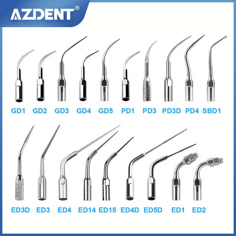 AZDENT Dental Ultrasonic Scaler Dica, Periodontia, Endodontia, GD, PD, ED Dica, Fit para SATELEC, DTE, NSK, 1Pc