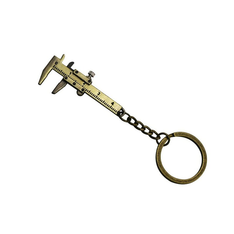 Переносная миниатюрная металлическая линейка 0-4 см, линейка с нониусом, брелок для ключей, подвижная линейка с нониусом, модель, брелок для ключей, креативный подарок
