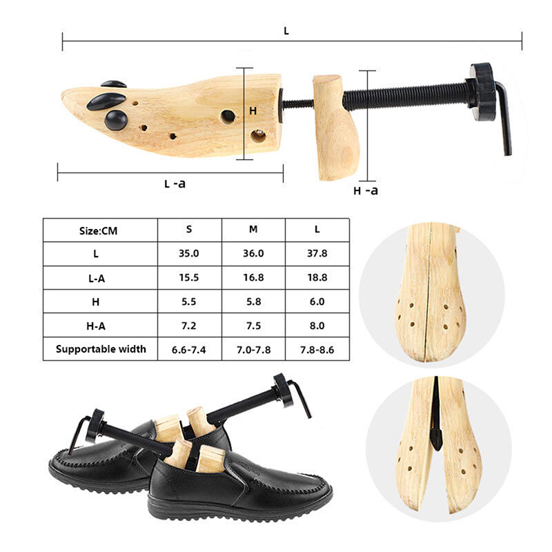 Albero per scarpe in legno a 2 vie per uomo e donna scarpe Expander regolabile barella per scarpe Shaper Rack Sawol