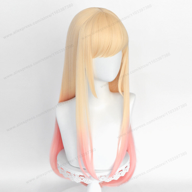 Peluca de Cosplay de Anime Marin Kitagawa, cabello degradado teñido largo de 80cm, pelucas resistentes al calor + gorro de peluca
