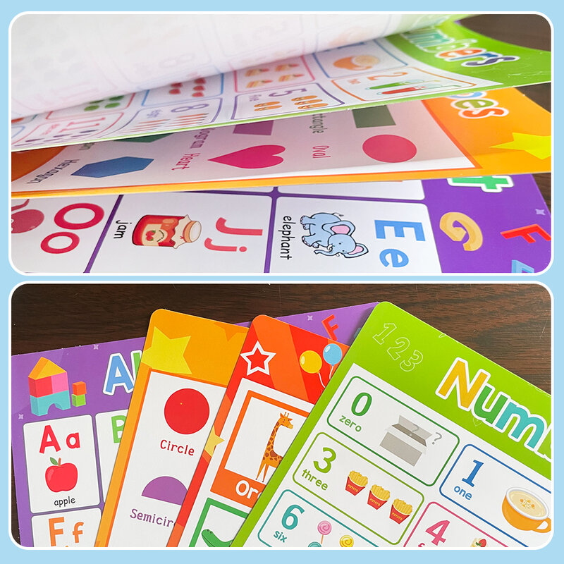Lachilly 20 Themes Learning English A4 Poster for Kids Fruit Color Animal Body Big Card Baby Learning School Classroom Decora