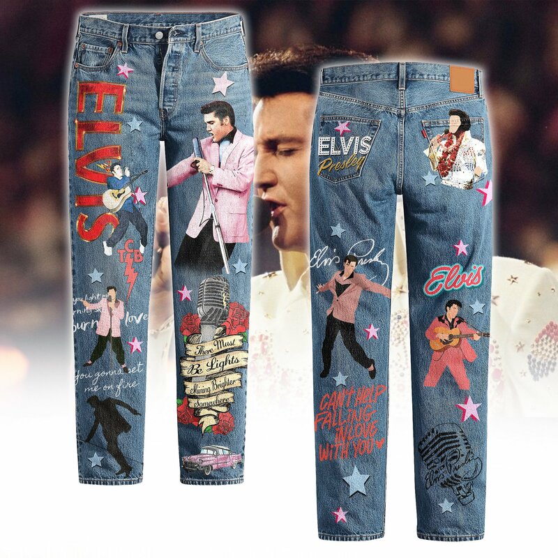 Pantalones vaqueros con estampado Retro para mujer, Jeans de cintura alta, pantalones casuales de pierna recta, estilo Retro americano, primavera 2024