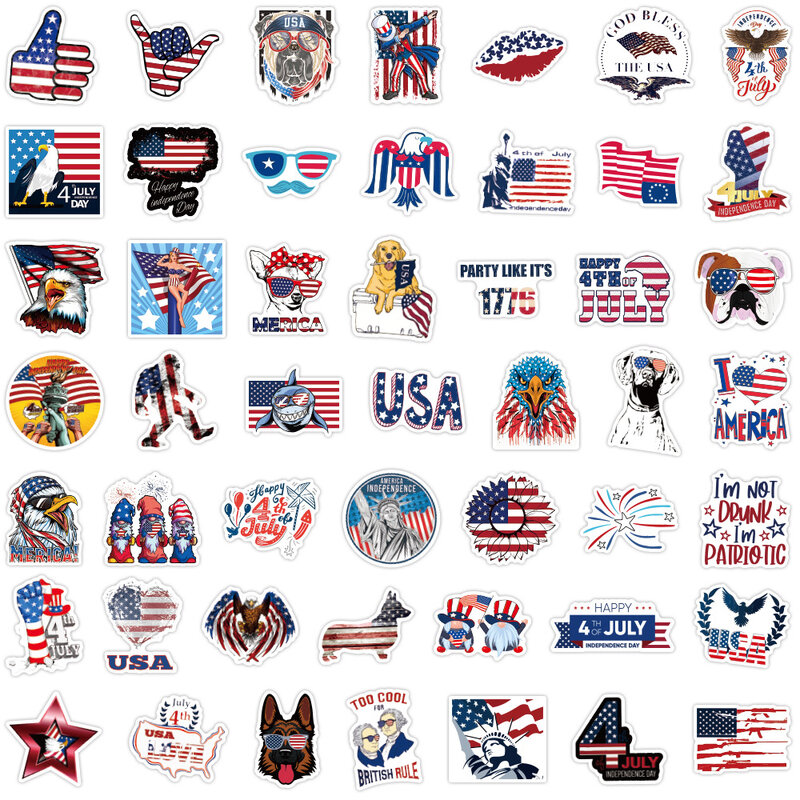 독립 기념일 국기 믿음 스티커 데칼, 수하물 여행 배낭, 스케이트보드 전화 노트북, 미국 스티커, 도매, 10 개, 30 개, 50 개