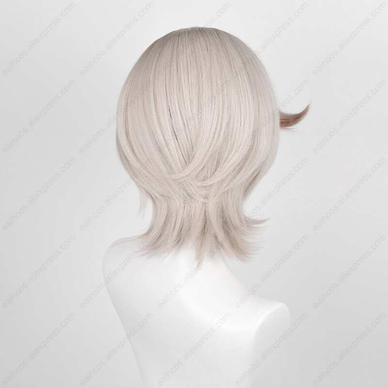 Lyney Cosplay Perücke 32cm rot hebt asch blonde kurze Perücken hitze beständiges synthetisches Haar Halloween hervor