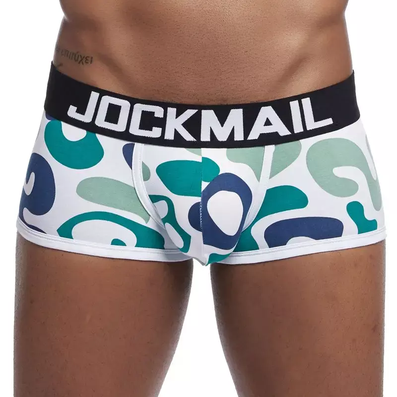 JOCKMAIL-Shorts Boxer Listrado Respirável Masculino, Calcinhas de Algodão, Roupa Interior Masculina, Sólida, Sexy