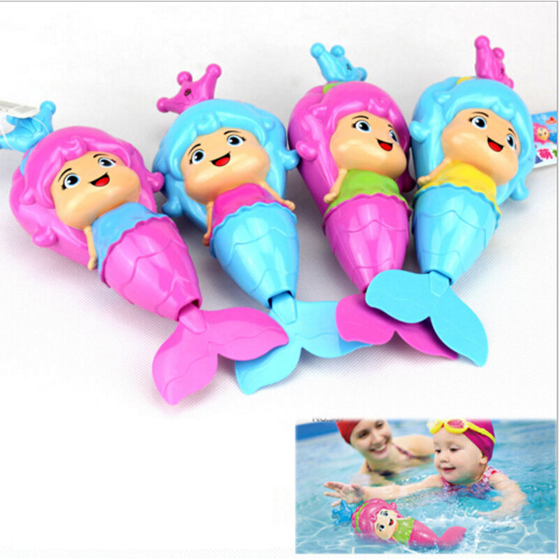New Bath Toy Cute Mermaid Clockwork Dabbling Floating Swimming Wound Up Water Play Cartoon Educationa Learning Bath Toys