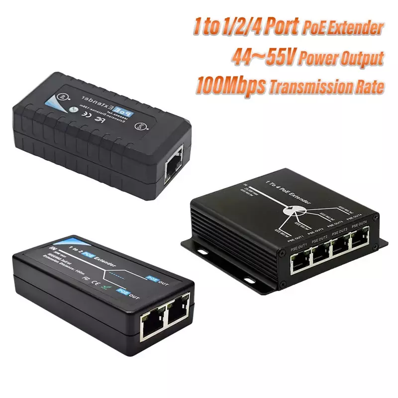 PEGATAH 1 /2/ 4 Port PoE Extender IEEE802.3af poe extender dla portu ip max extend 120m przedłużacz transmisji dla kamery ip