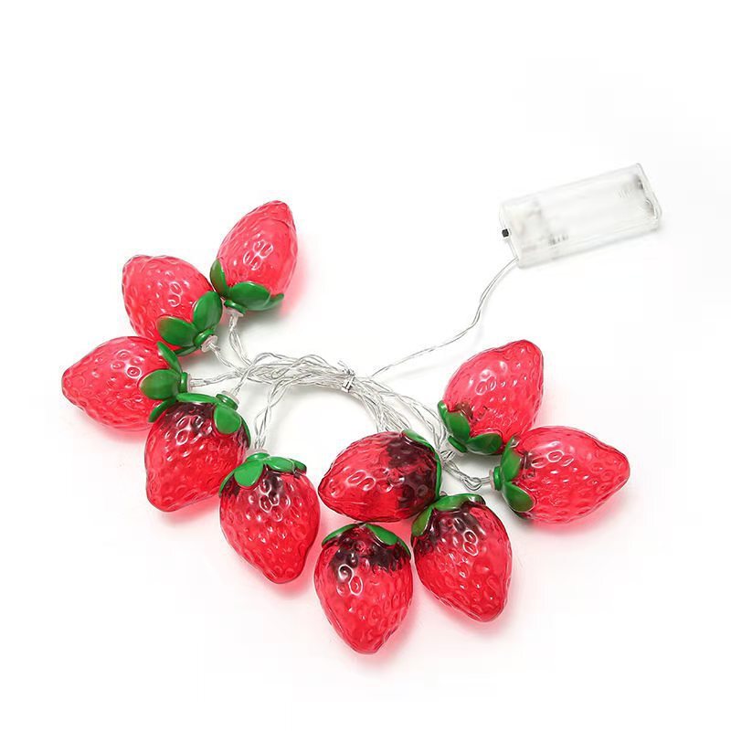 Strawberry Fruit Fairy String Lights, Alimentado por pilhas, Natal, Jardim, Casamento, Feriado, Decoração do lar, Presente, 1.5m, 10LEDs