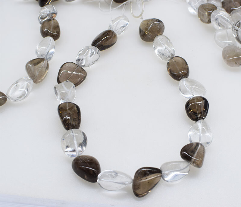 Smoky Quartz white Crystal baroque 22-28mm nature beads for making jewelry 38cm FPPJ