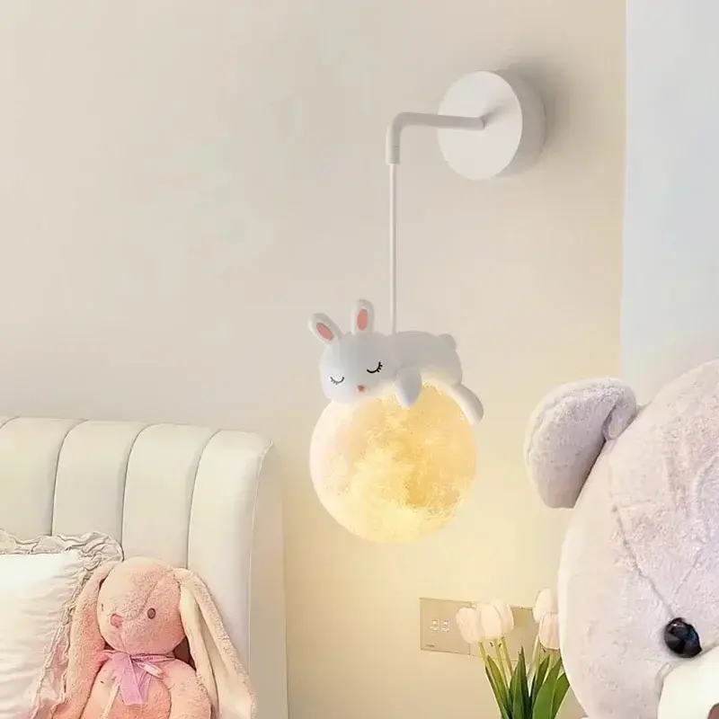 Lampada da parete moderna a LED luce lunare creativa per camera da letto comodino camera dei bambini sfondo parete illuminazione decorativa per interni