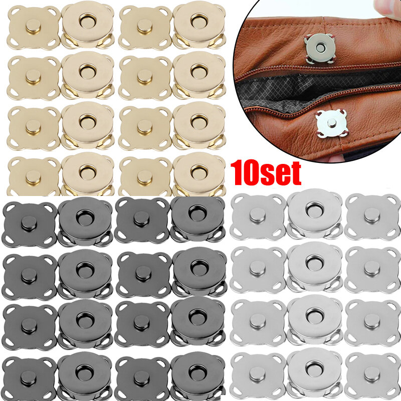 Cierres de botón a presión magnéticos para bolsos, piezas de Mini hebilla de adsorción, 14/18mm