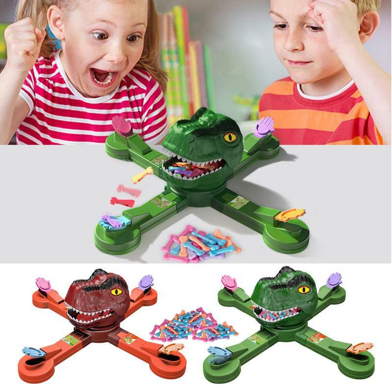 Brinquedo Montessori Rotativo para Crianças, Dinossauro Come Feijão, Jogo de Estratégia, Hungry Dinosaur Adventure Board Game, 4 Jogadores, Presentes
