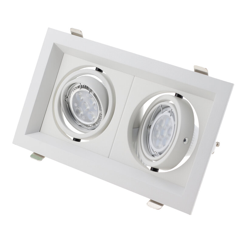 LED Recessed Ceiling Panel Down Lights Lamp Fixture Square White Black GU10 Spotlight Frame