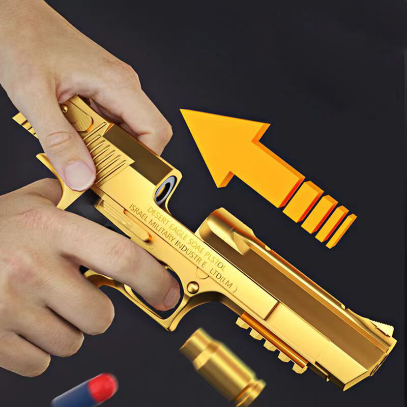 Cangkang ejeksi mainan elang gurun Pistol Airsoft Pistol busa lunak peluru luar ruangan senjata CS untuk anak laki-laki perempuan permainan menembak hadiah Hari bit