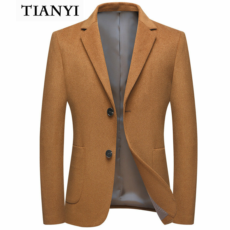 High-quality Cashmere Suit Men's Leisure Suit Autumn and Winter Thick Woolen Suit Men's Trend Slim Wool Small Suit Jacket