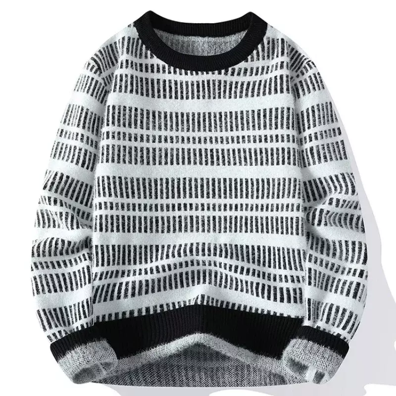 2023 Autumn Men's Clothing Casual Pullover Sweater Men's Long Sleeve Printed Round Neck Sweater High Quality