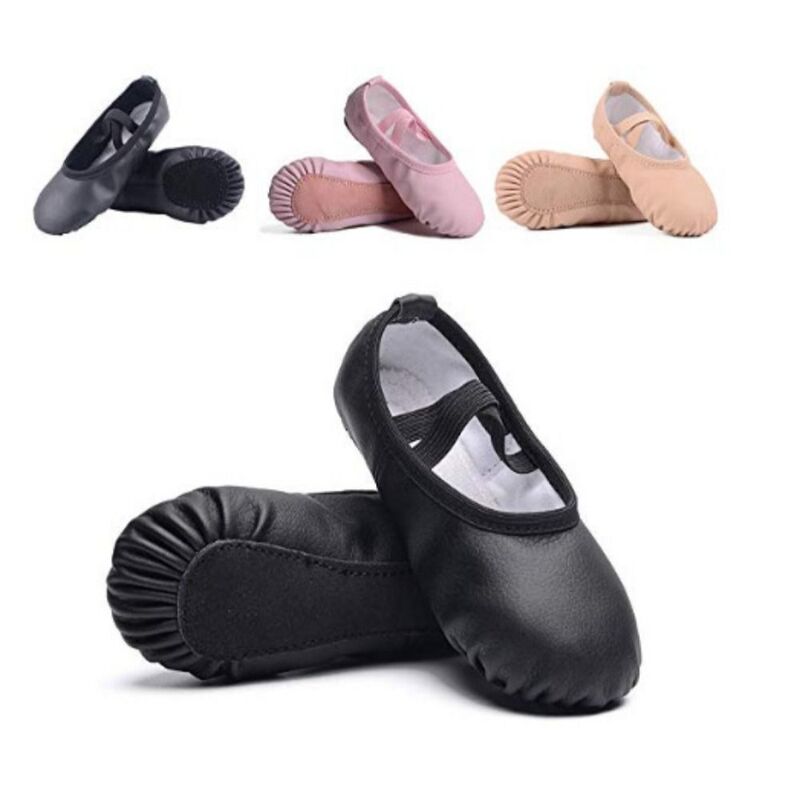 Soft Ballet Shoes Easy To Care Size 32-40 Full Sole Yoga Shoes Lace-free Breathable Dance Shoes Jazz