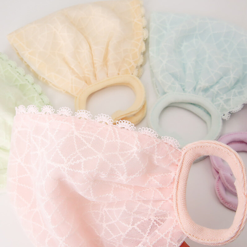 Mascarilla de algodón lavable para adultos, máscara de encaje ajustable con flores, transpirable, antipolvo, reutilizable, de seda de hielo