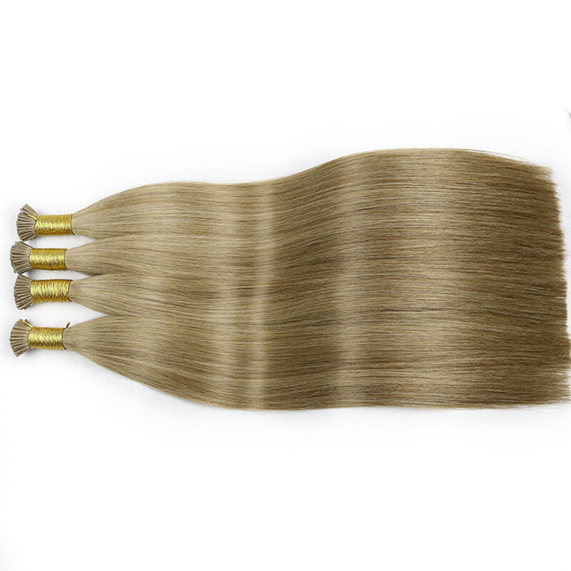 Kapsułki keratyny I Tip przedłużanie włosów naturalne prawdziwe ludzkie Fusion przedłużanie włosów do salonu czarno-brązowa blondynka 1g/pasmo proste