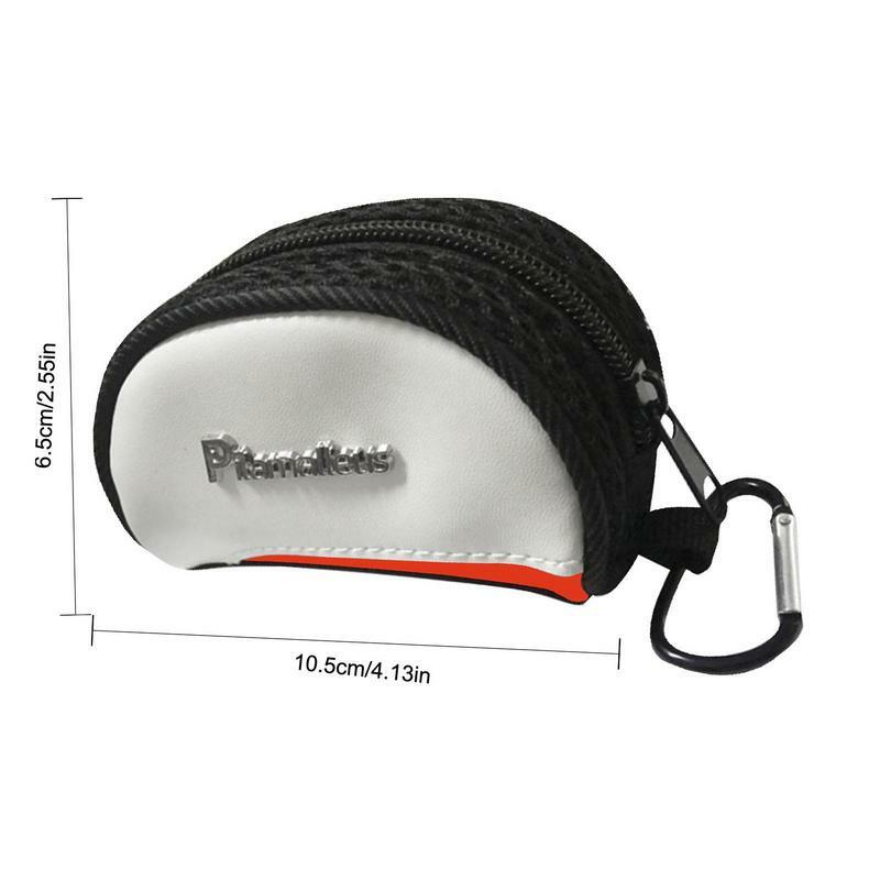 Golf Ball Belt Holder Golf Ball Pouch Bag With Zipper Mini Tees Holder Bag With Carabiner Golf Ball Bag Waist Pouch Carrier