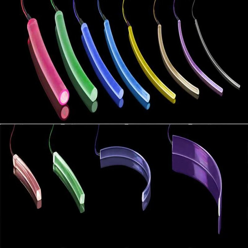Side Glow Fibra Óptica para Piscina de Carro, Room Decor, Fibra Óptica Plástica, Step Light, Room Decor, 1mm, 2mm, 3mm, 4mm, 5mm, 6mm de Diâmetro