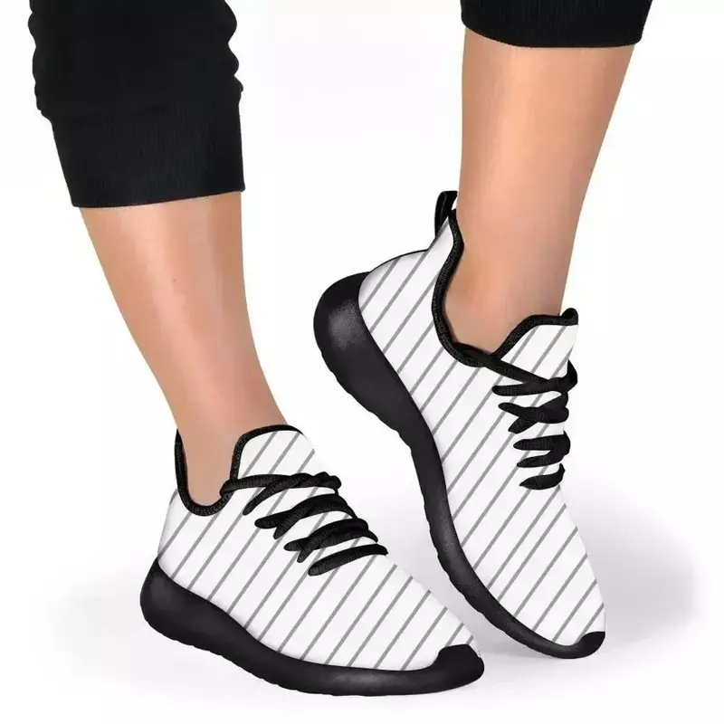 Benutzer definierte Schuhe benutzer definierte Bild Logo Frauen Mesh Strick Turnschuhe lässig Schnür Wohnungen Damen atmungsaktive Mode leichte Schuhe DIY