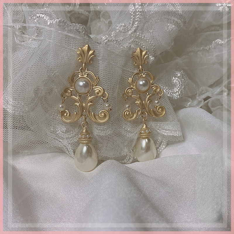 Orecchini vintage Palace orecchini in oro antico satinato orecchini da donna lady tea party