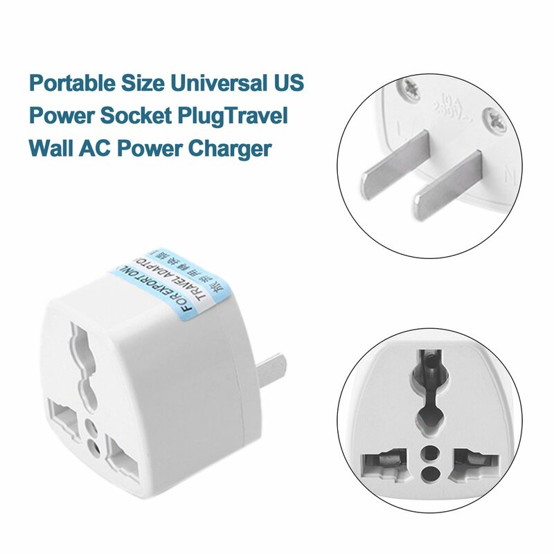 Portátil Tamanho EUA Tomada Plug, Travel Wall AC Power Charger, Adaptador de Saída, Conversor, Branco, Transporte Rápido, Universal
