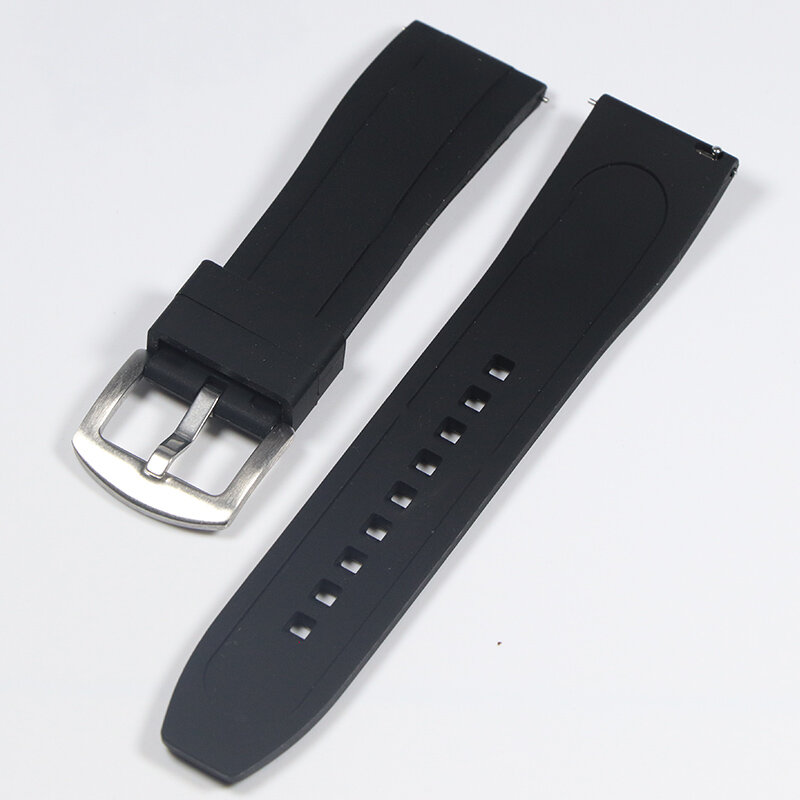 Fashion Smartwatch Silicone Strap 20mm 22mm Quick Relase Watchbands with Steel Buckle Watch Accessories Rubber Watchband